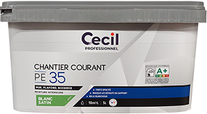 Peinture chantier courant PE35 Blanc Satin 5L